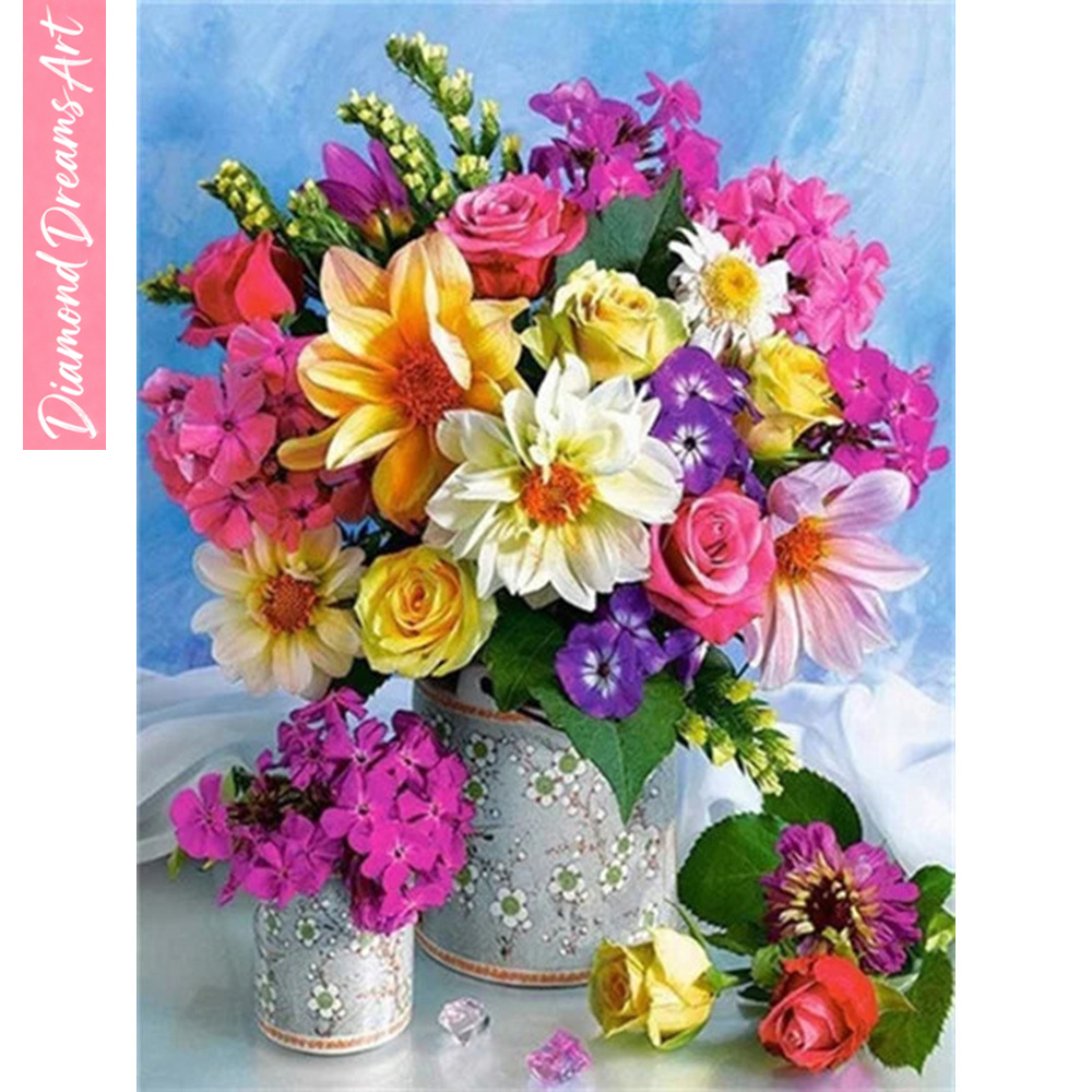 Full Diamond Mosaic Flower 5D  - Resin Art Rose ulasan dan harga