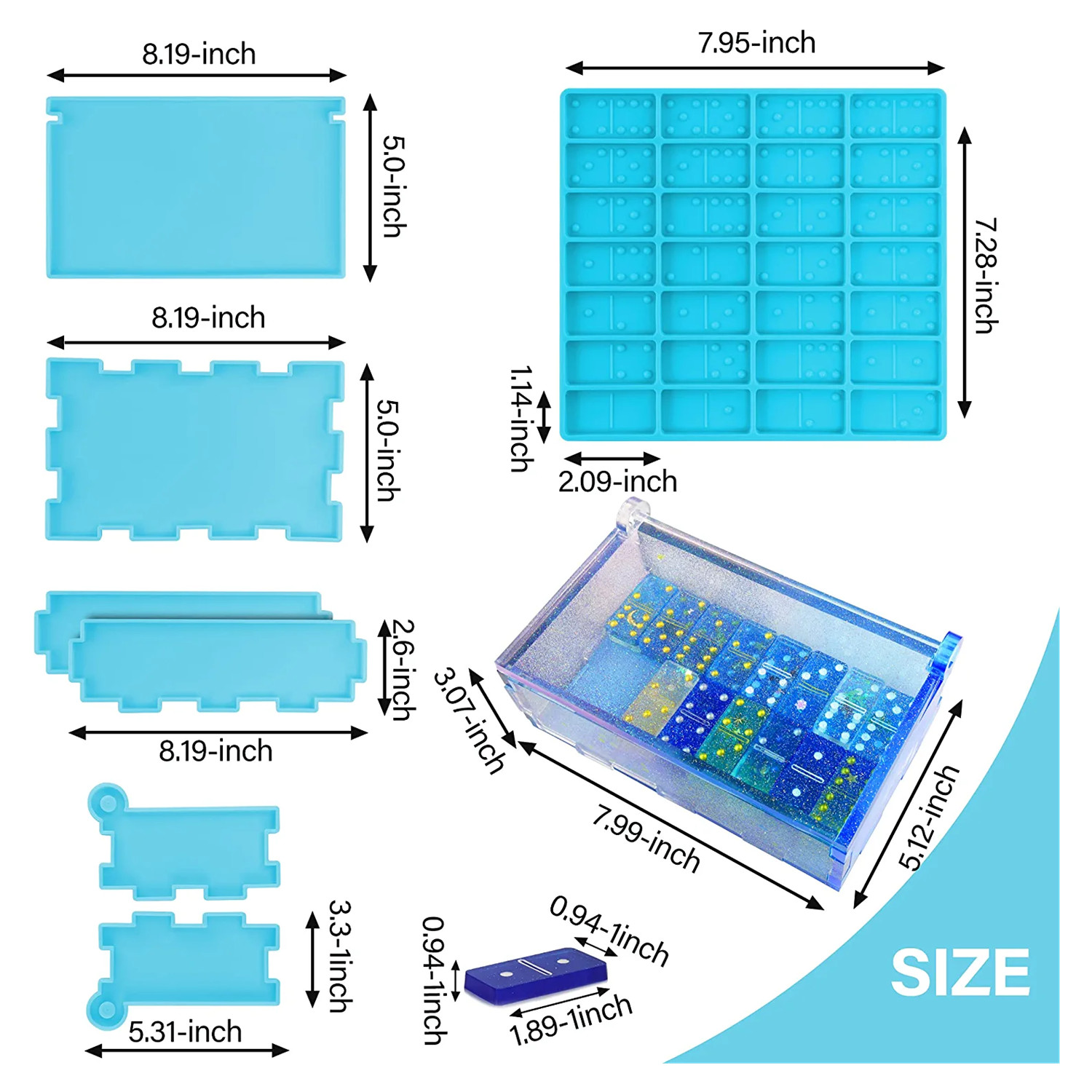 Domino Molds Silicone Epoxy Re - Resin Art Equipment ulasan dan harga